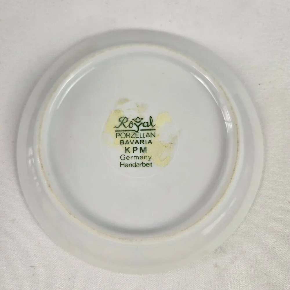 Royal Porzellan Set of 3 Bochum German Shot Glasses and Matching Miniature Plate